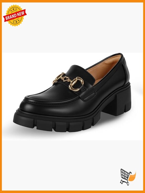 Shoes | Chunky Heel Platform Loafers Slip On Dressy Business Casual ...